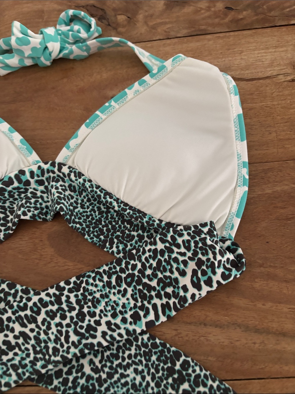 OndadeMar Teal and Black Leopard Halter Bikini - Picture 8 of 16